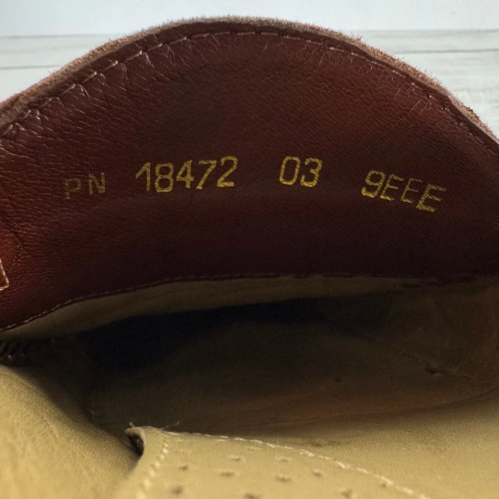 Florsheim Imperial Mens Ostrich Leather Exotic Dress Shoes 9EEE Brown Cap ToeVTG